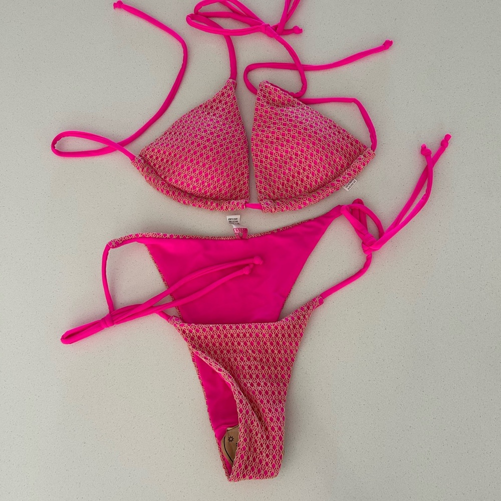 Pink Patterned Bikini Set